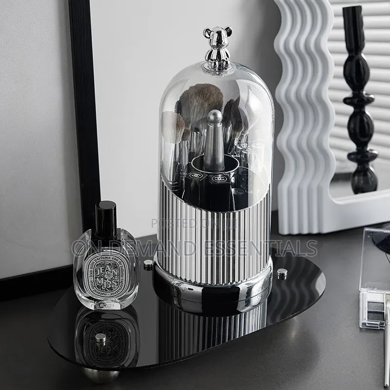 *Desktop Makeup Brush Storage Bucket Cup Holder With Lid
