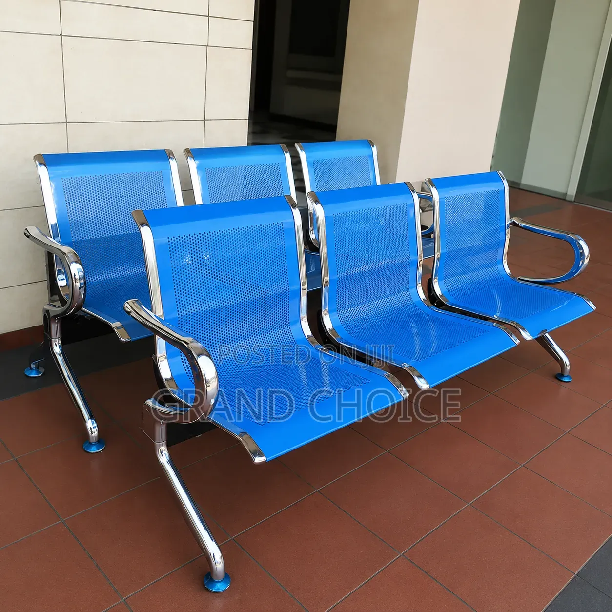 4 Seater Airport Waiting Bench | Heavy Duty Metal Reception Chair