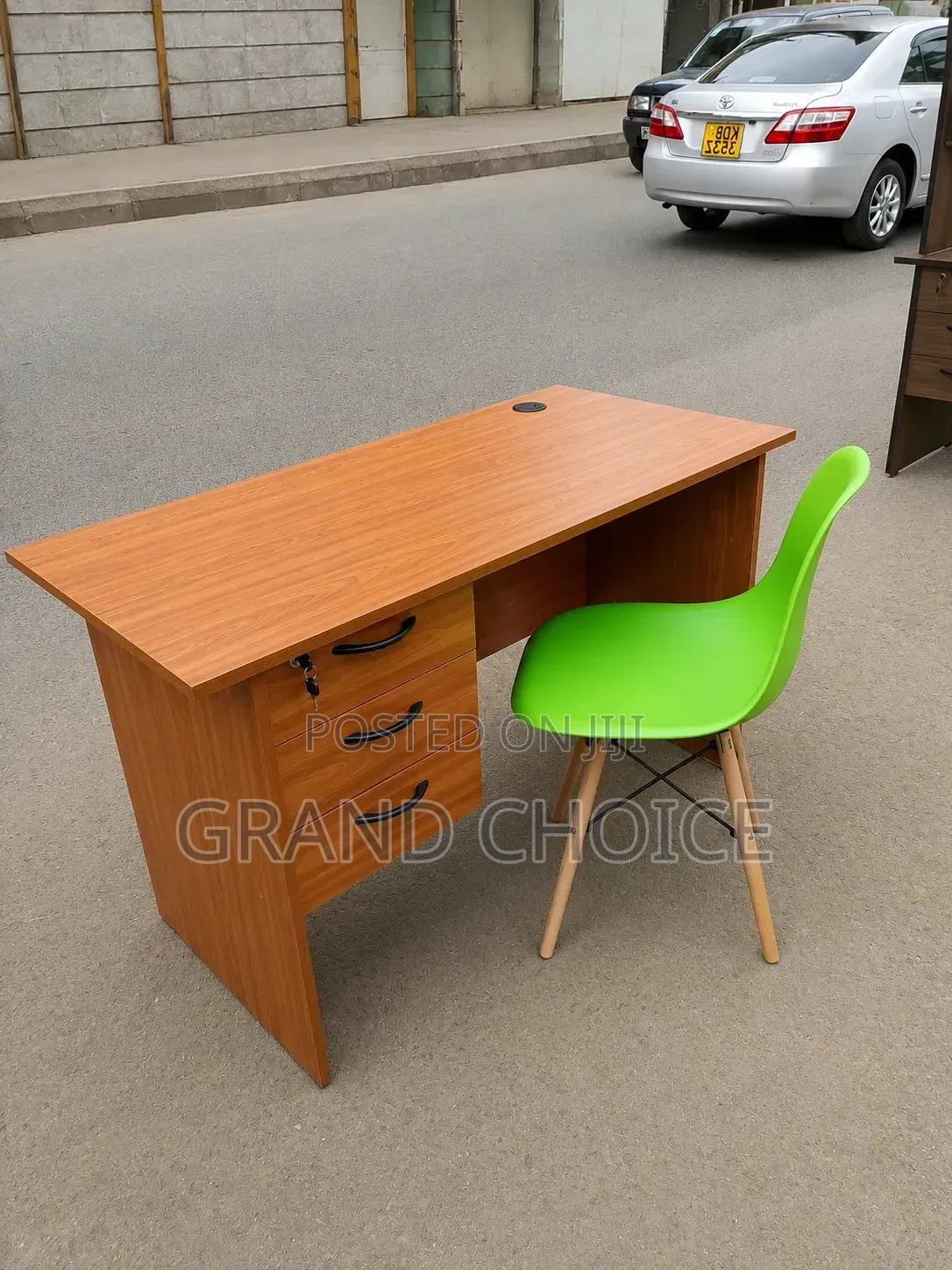 120cm Office Desk With 3 Drawer Cabinet Eames Chair | Computer Desk