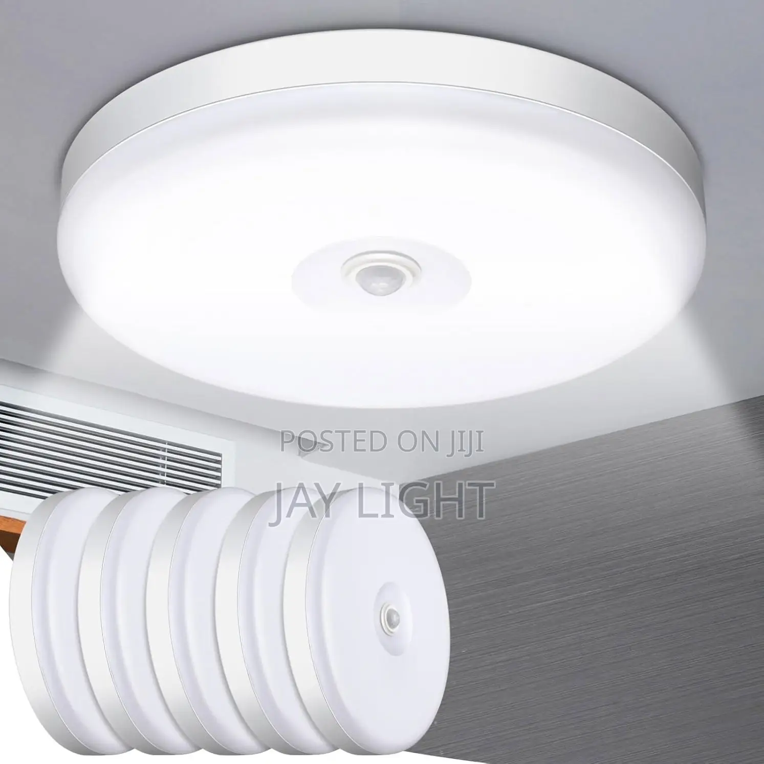 Motion Sensor Eyes Ceiling Light White LED Bulkhead