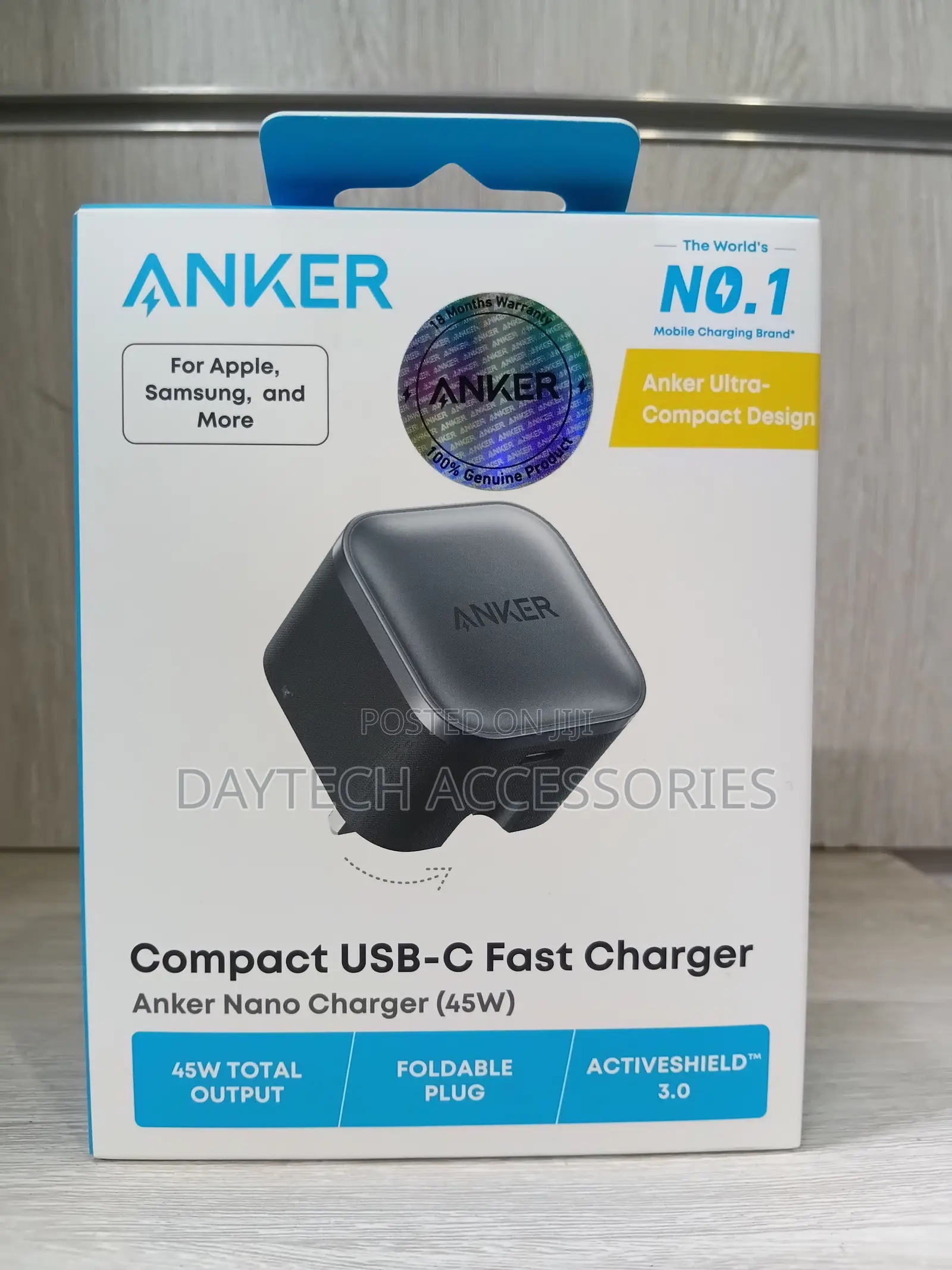 Anker Nano Charger 45W USB-C Foldable Plug Adapter.