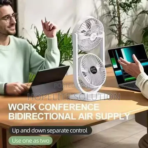 Vertical Double Head 3 Speed Rechargeable Duo Turbo Fan