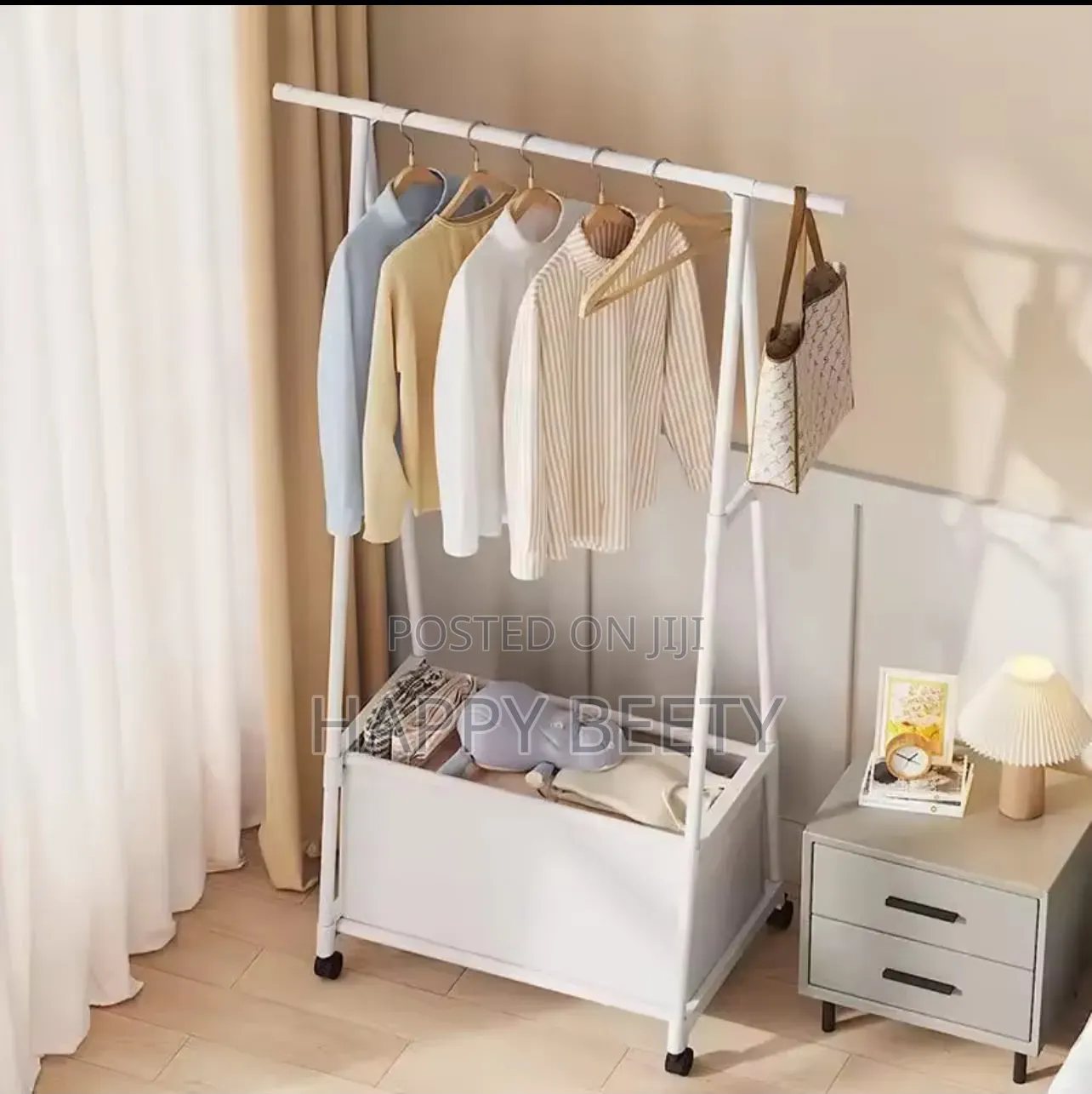 Indoor Triangular Coat Rack With Storage
