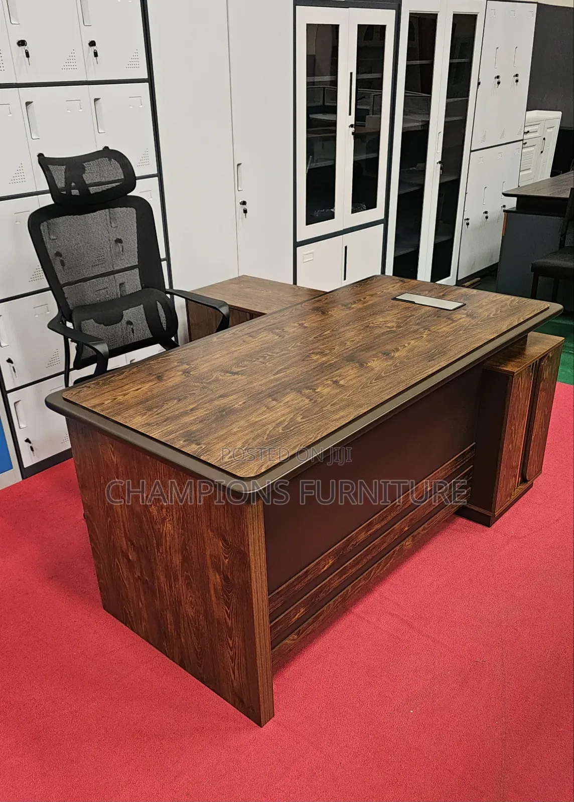 1.6M Brown L-Shaped Office Desk