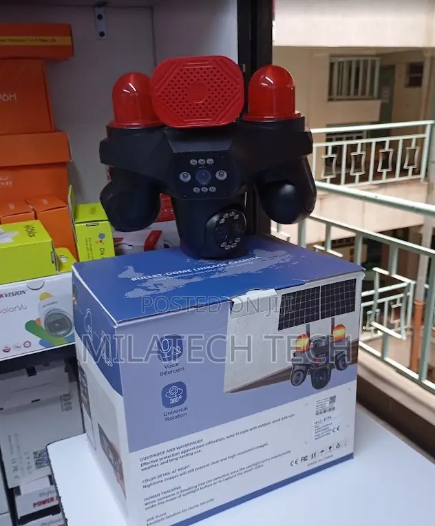 4G Solar V380 4 Lens PTZ CCTV Camera With SIM Card Night Vision