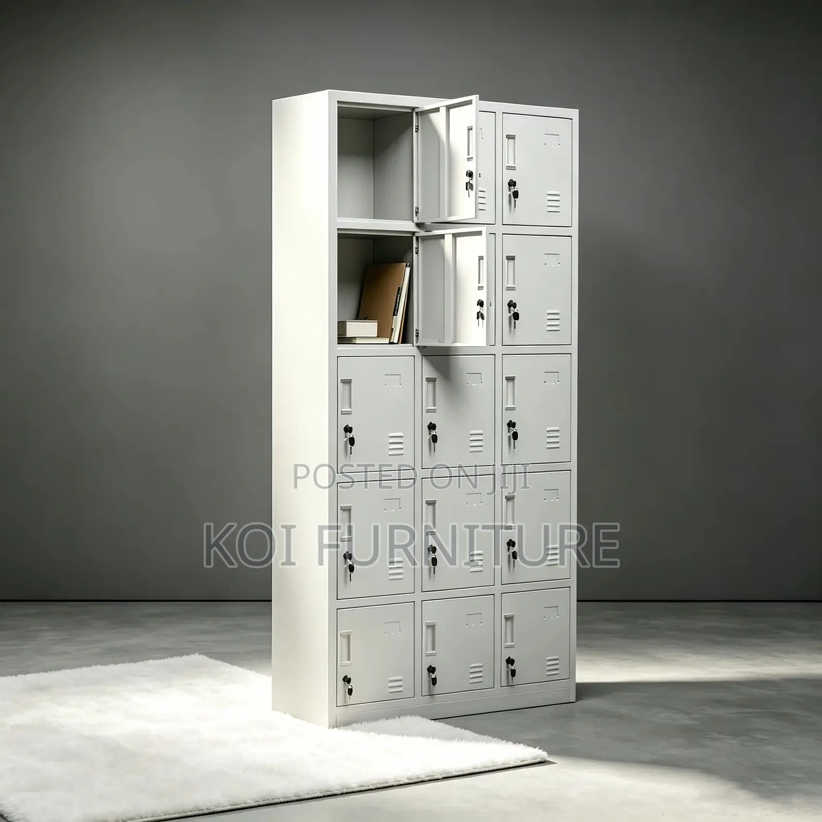 Office Cabinet; 15 Lockers Heavy Duty Steel Modern Office Cabinet