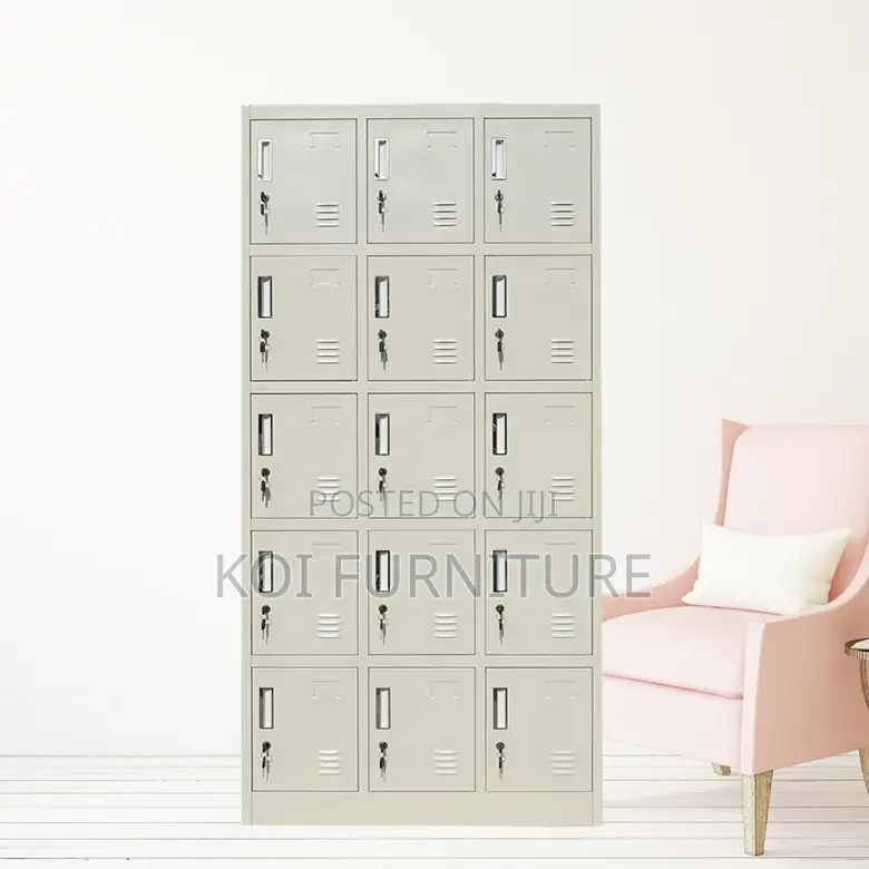 Office Cabinet; 15 Lockers Heavy Duty Steel Modern Office Cabinet