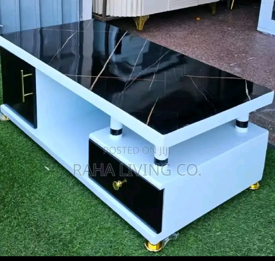 Coffee Table | Glass or Marble Top | With Stools