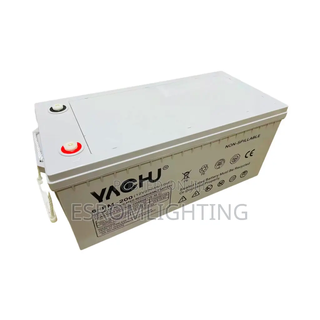 YACHU Solar Gel Battery 12V 200AH – Deep Cycle Solar Battery |