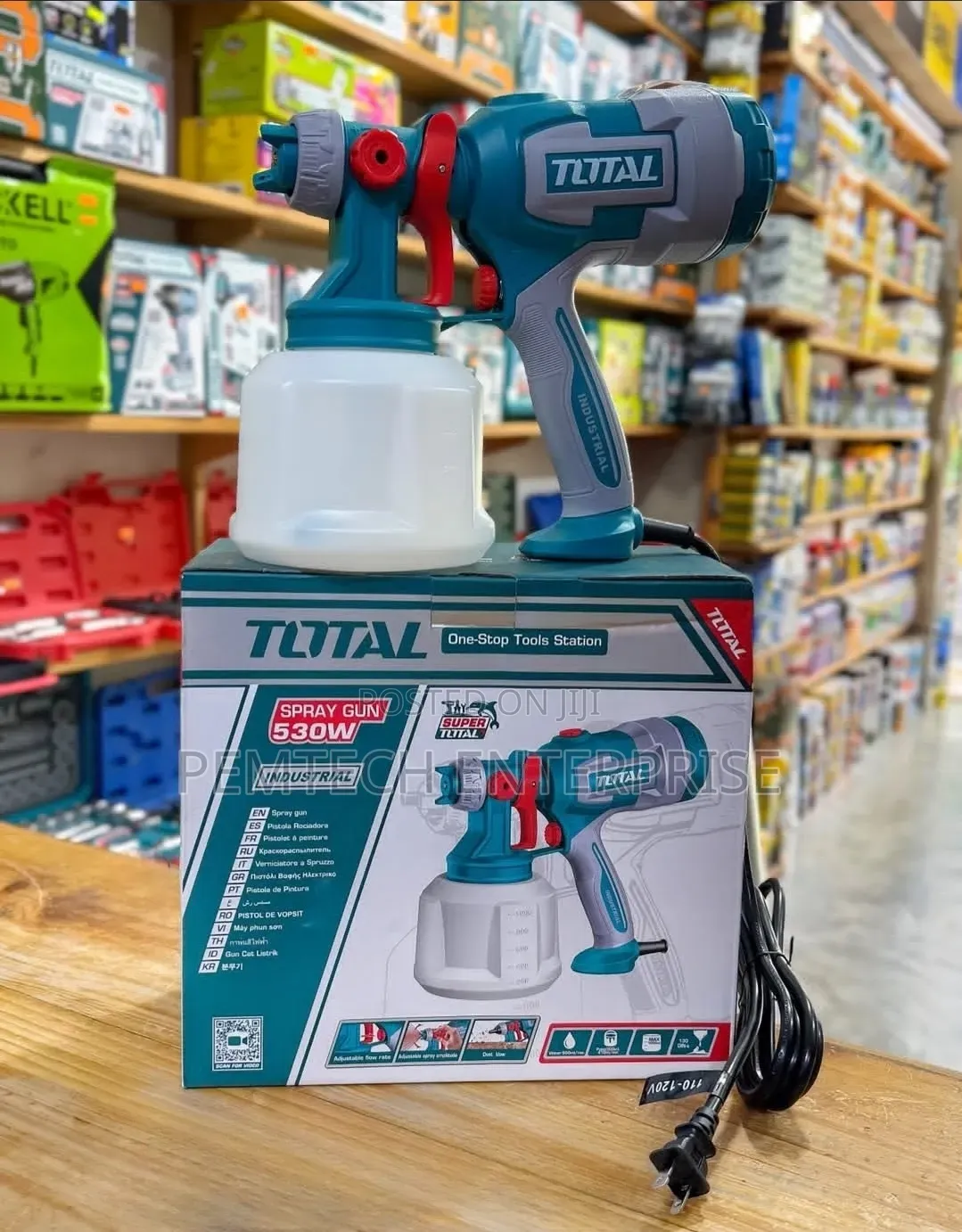 TOTAL 530W Electric Spray Gun (Model TT4506) With a 1000ml