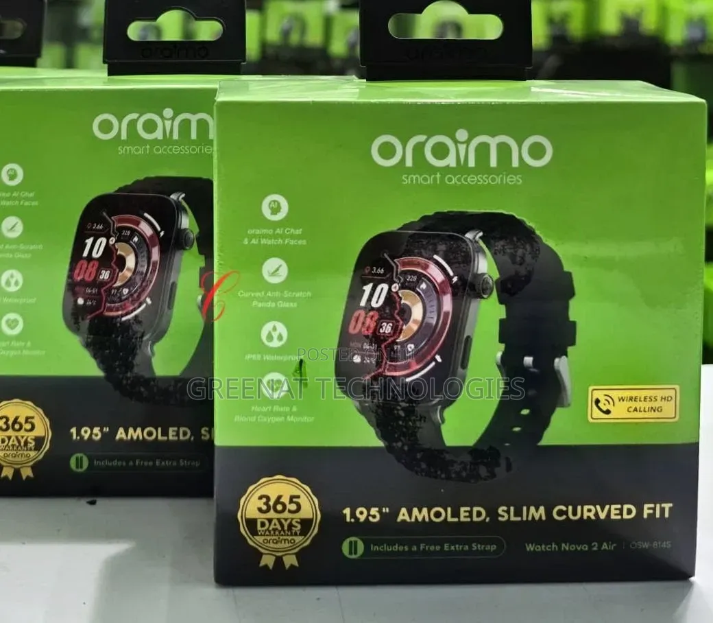 Oraimo Watch Nova 2 AirOSW-814S 1.95" AMOLED + FREE EXTRA STRAP