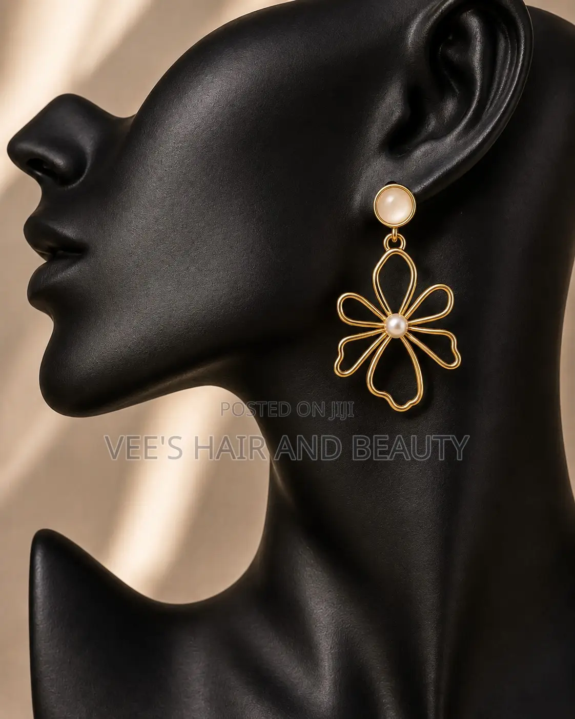 Modern Gold Floral Pearl Earrings | Statement | Women's Jewelry