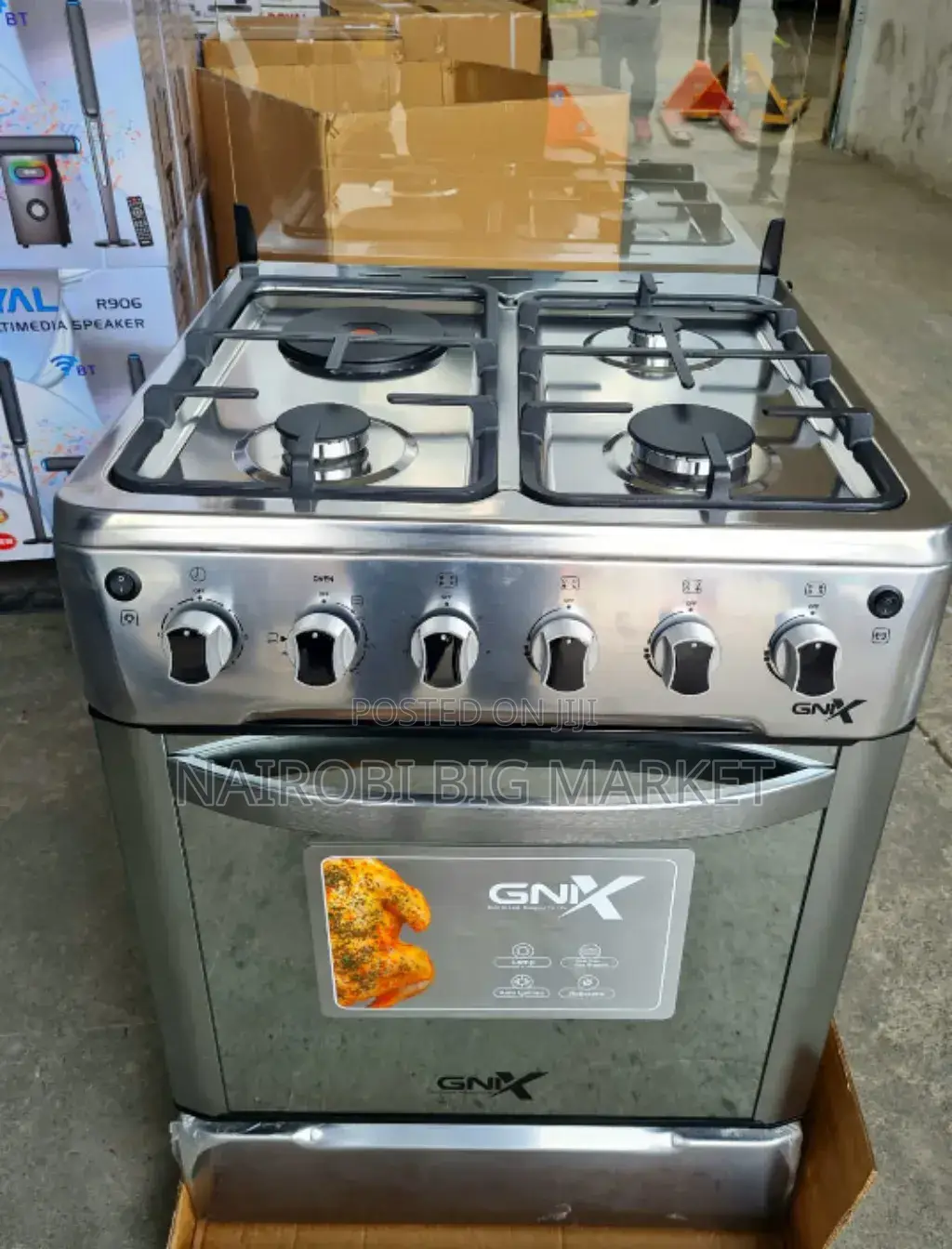 Gnix 3+1 (60x60)standing Cooker With Electric Oven