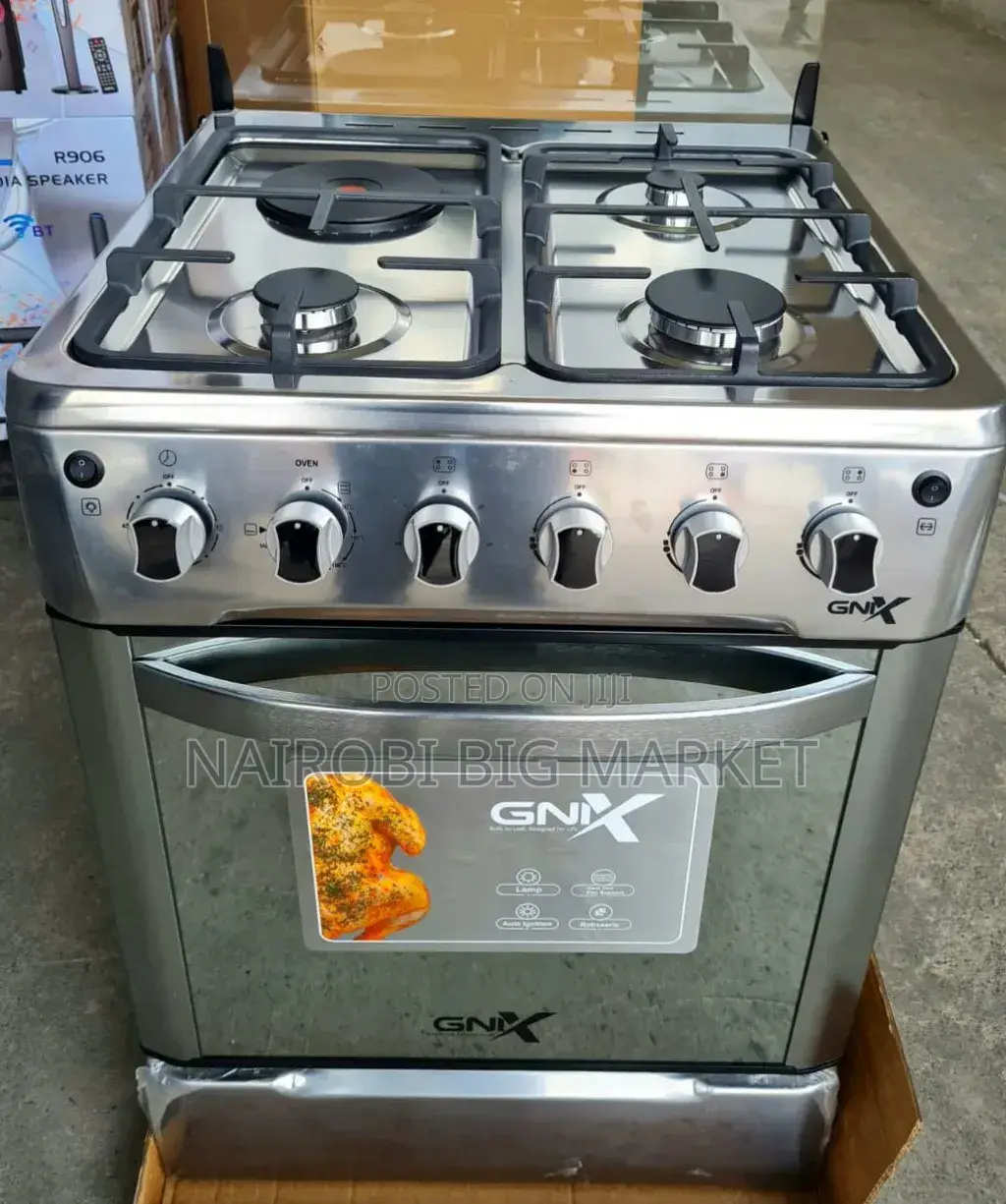 Gnix 3+1 (60x60)standing Cooker With Electric Oven