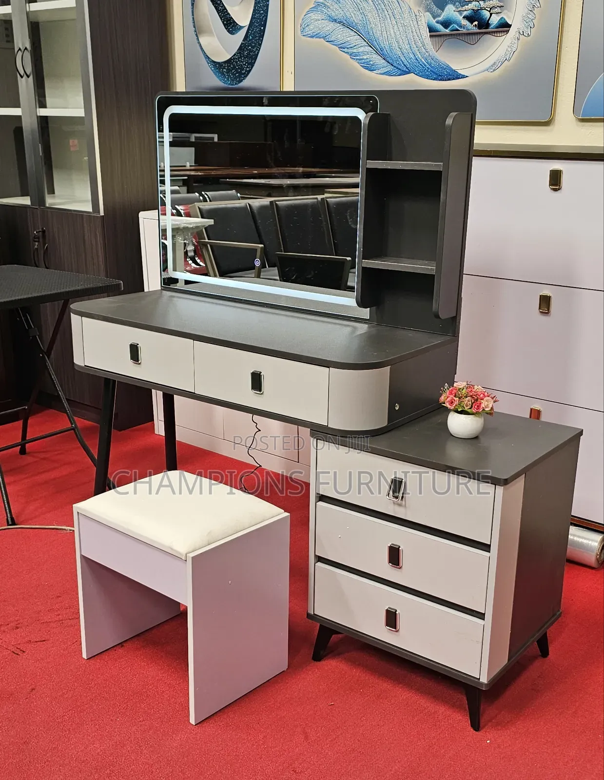 Modern Dressing Table With LED Mirror