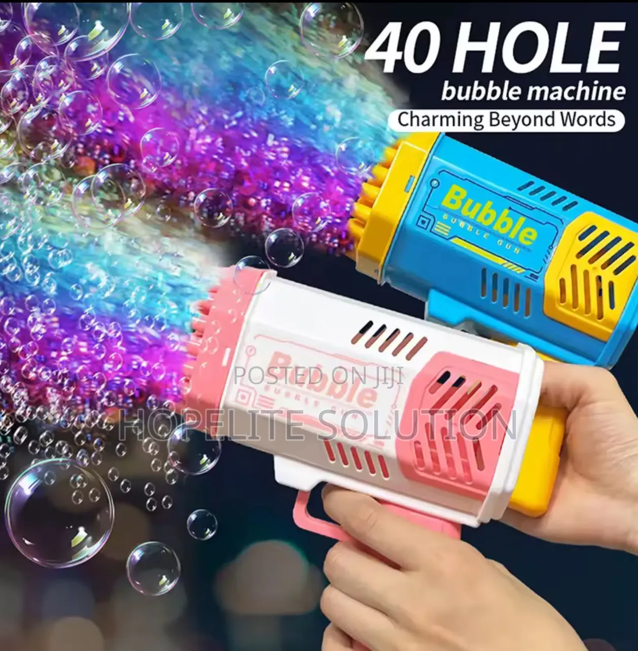 40 Holes Launcher Handheld Portable Electric Automatic Bubble Gun