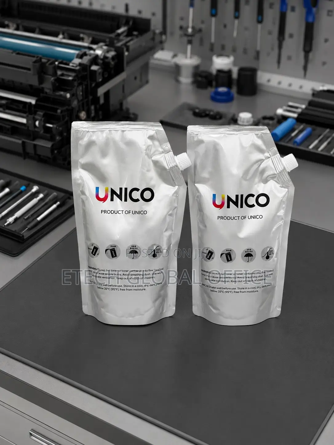 Unico Black Toner Refill Powder for Kyocera Copiers