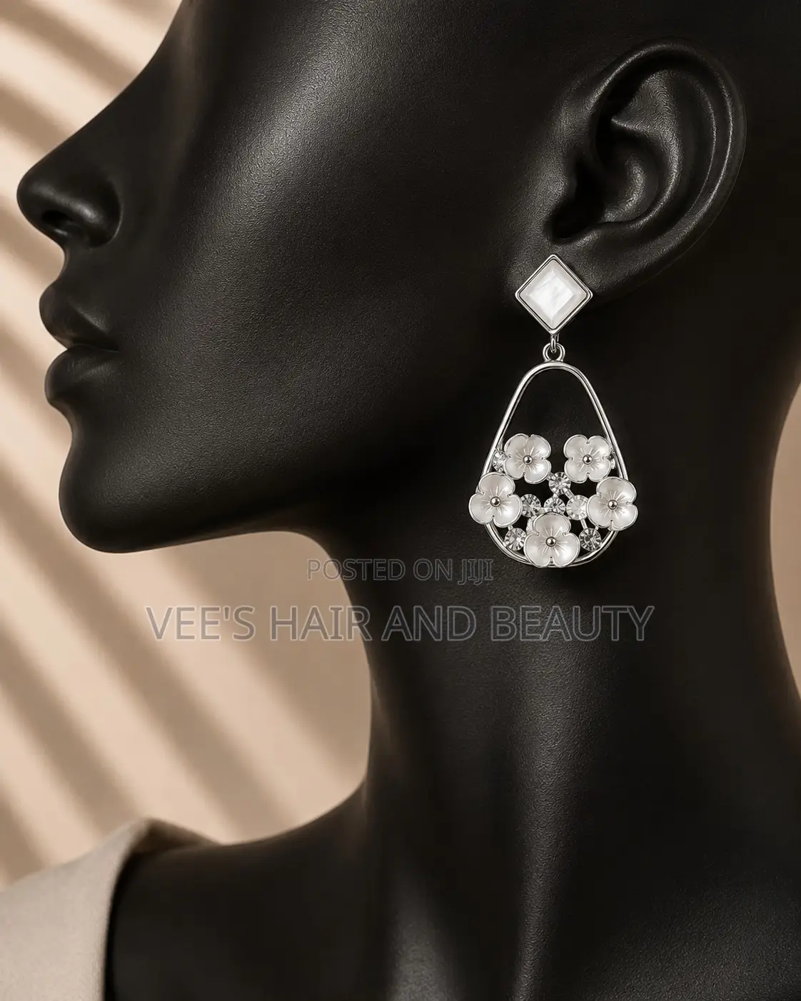 Silver Floral Earrings | Crystal Statement Earrings | Women's Jewelry