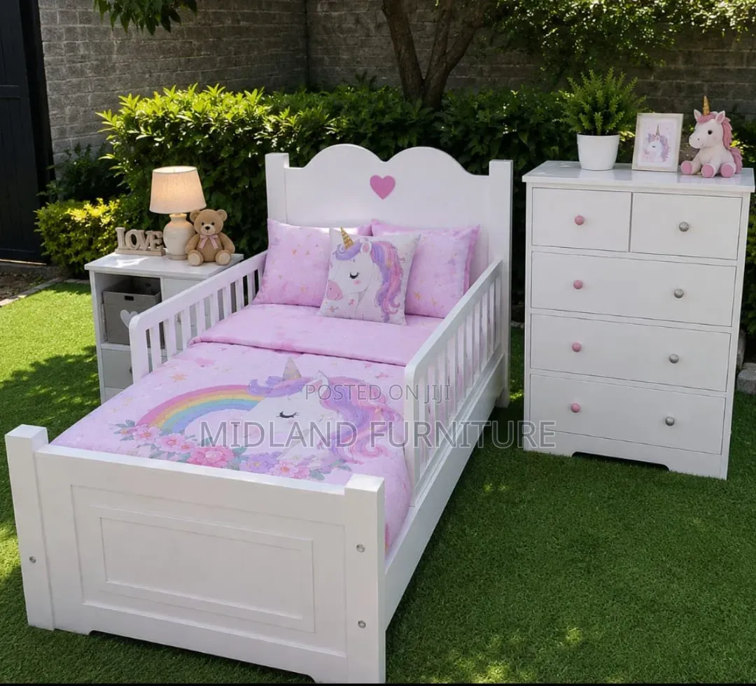 Children Single Bed With Safety Railing Pay on Delivery