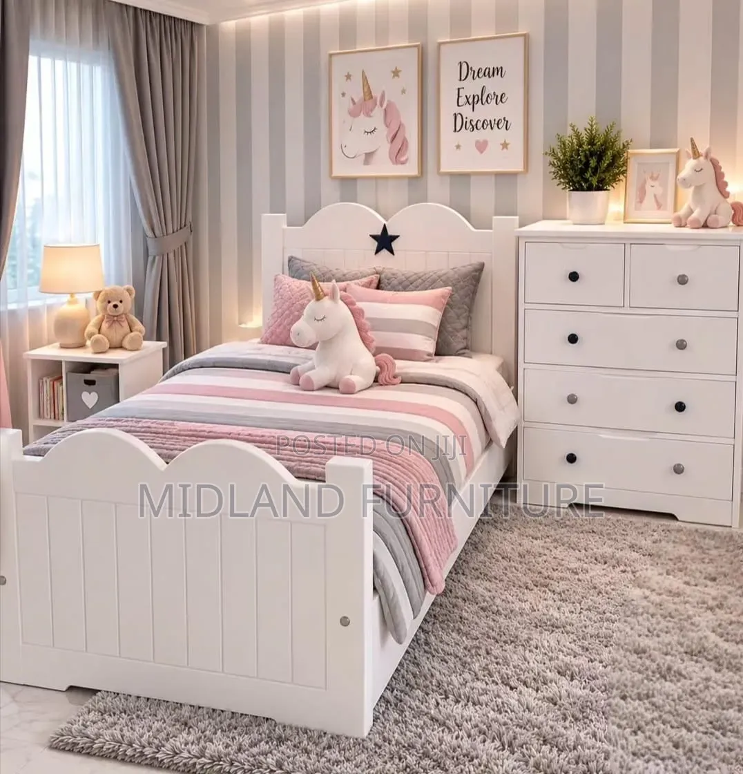 Children Single Bed With Safety Railing Pay on Delivery