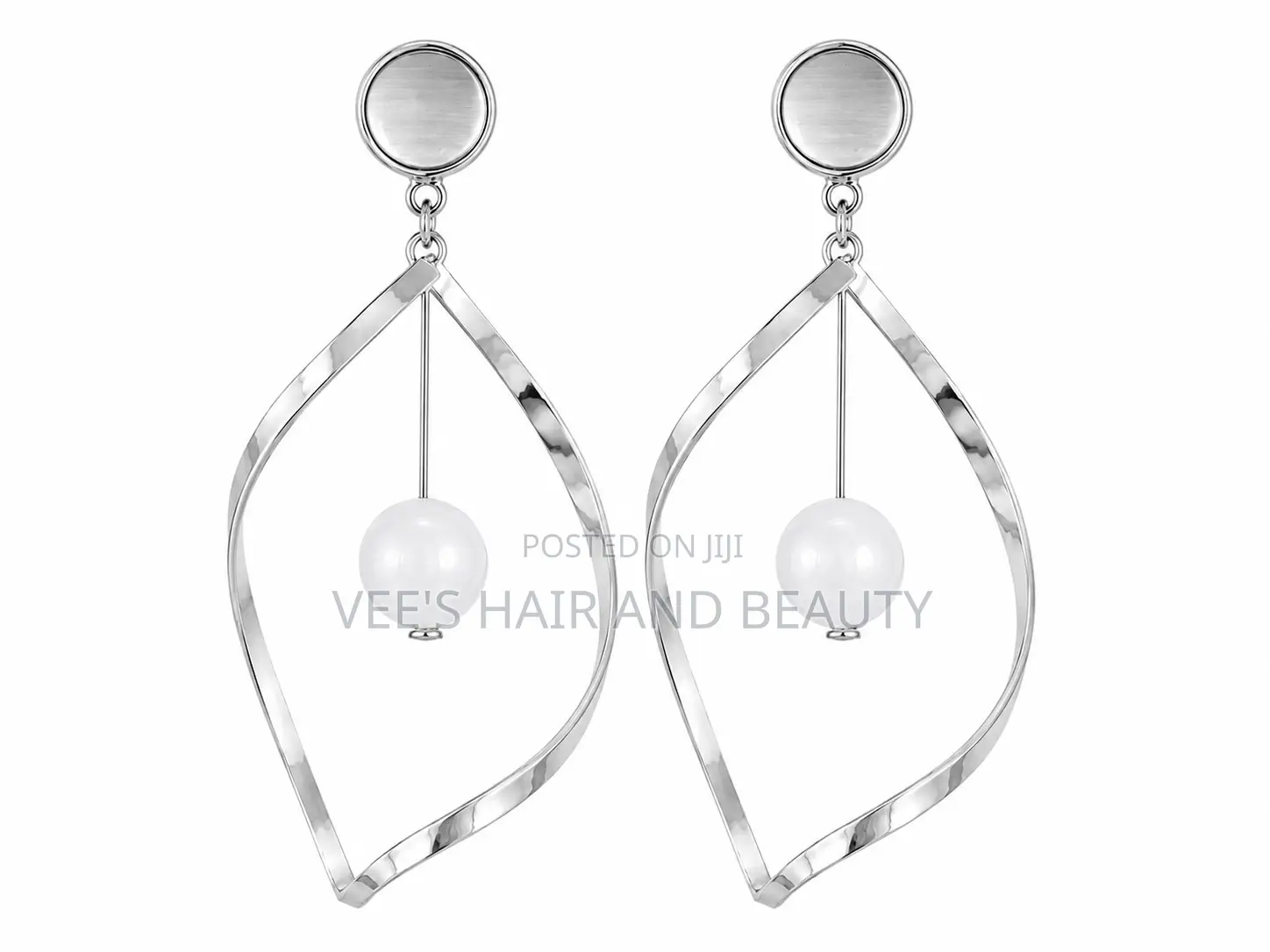 Silver Pearl Statement Drop Earrings | Modern Women's Jewelry