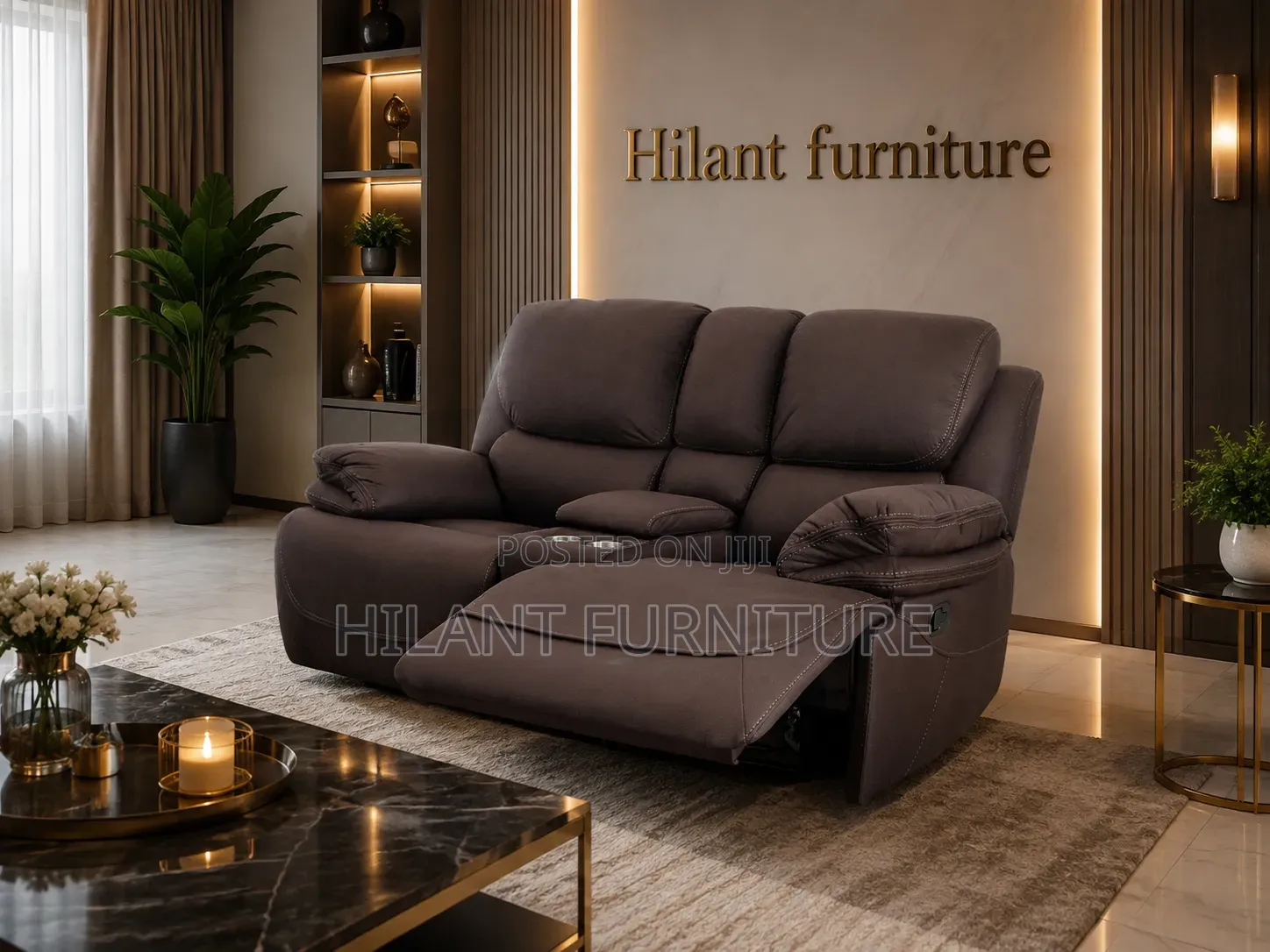 Chocolate King-Size 2 Seater Recliner Sofa