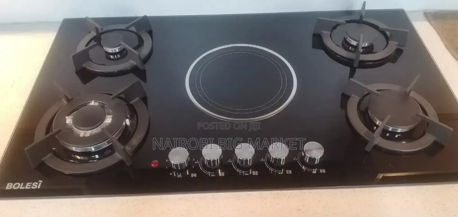 Bolesi Hob 4 Gas Burners +1 Infrared Electric + Wok Burner