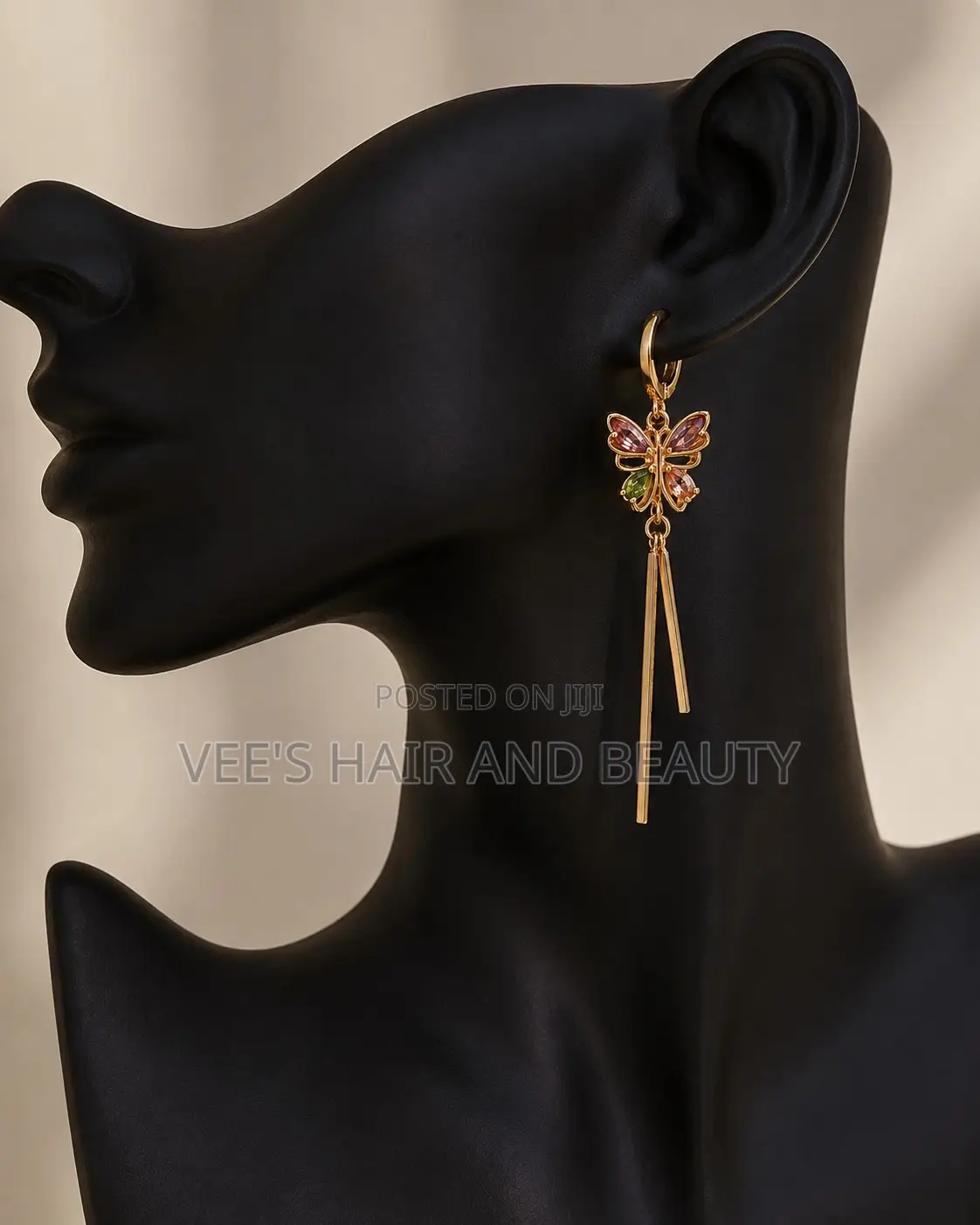 Gold Multicolour Butterfly Tassel Earrings | Women's Statement Jewelry