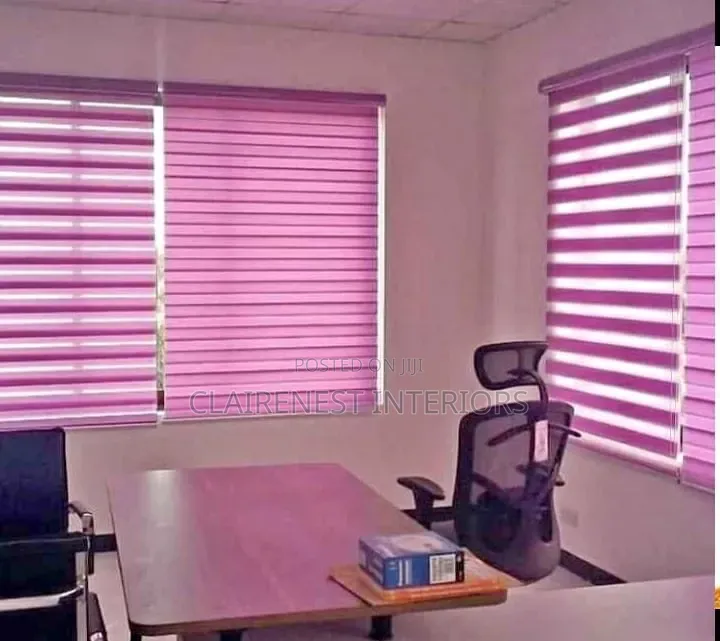 Quality You Can See, Pink and Light Grey Horizontal Office Windowblind