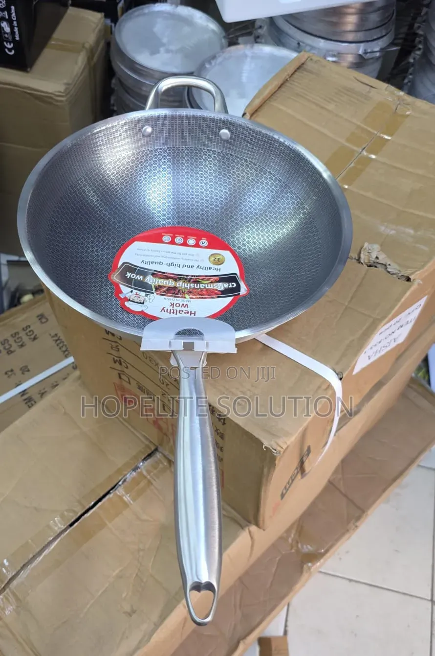 Healthy Wok Stainless Deep Frying Pan Size 32cm