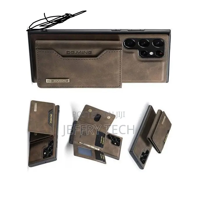 DG Ming S23 Ultra Retro Leather Magnetic Back Cover Detachable With Ca