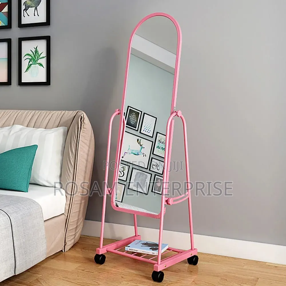 Mirror With Wheels and Shoes Rack