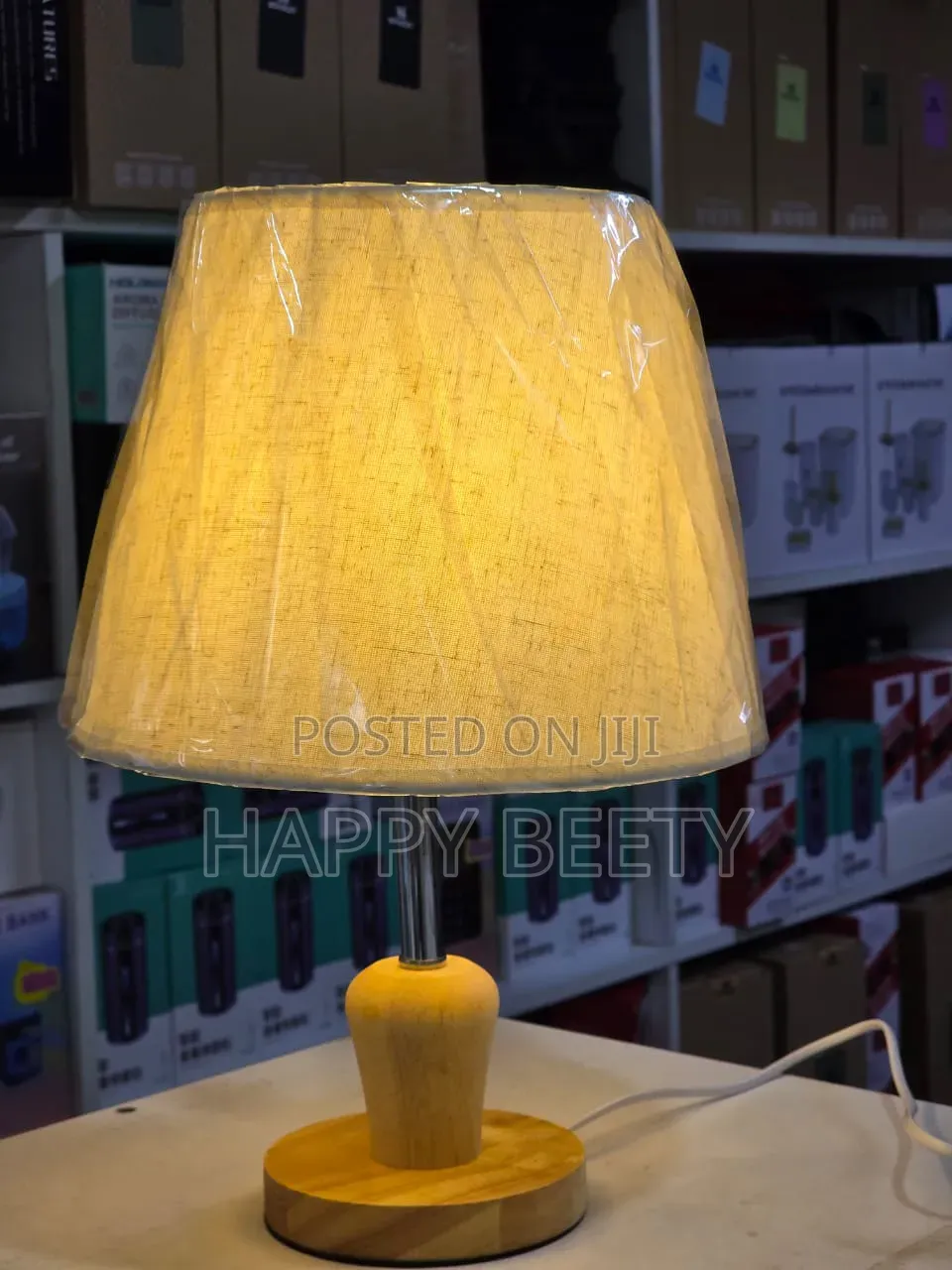  *Creative LED Solid Wood Fabric Table Lamp*