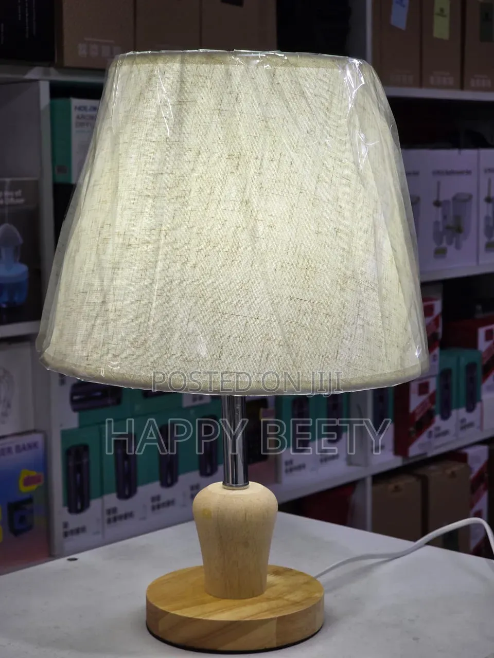  *Creative LED Solid Wood Fabric Table Lamp*