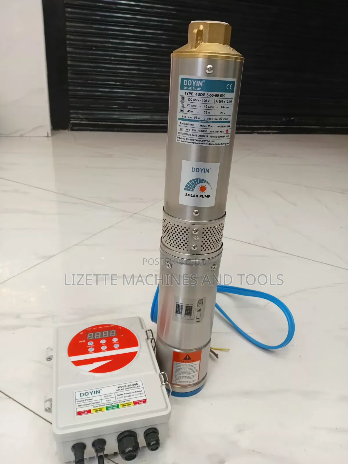 4SDS5 Doyin 55m Head Solar Submersible Pump 600W, 0.8hp