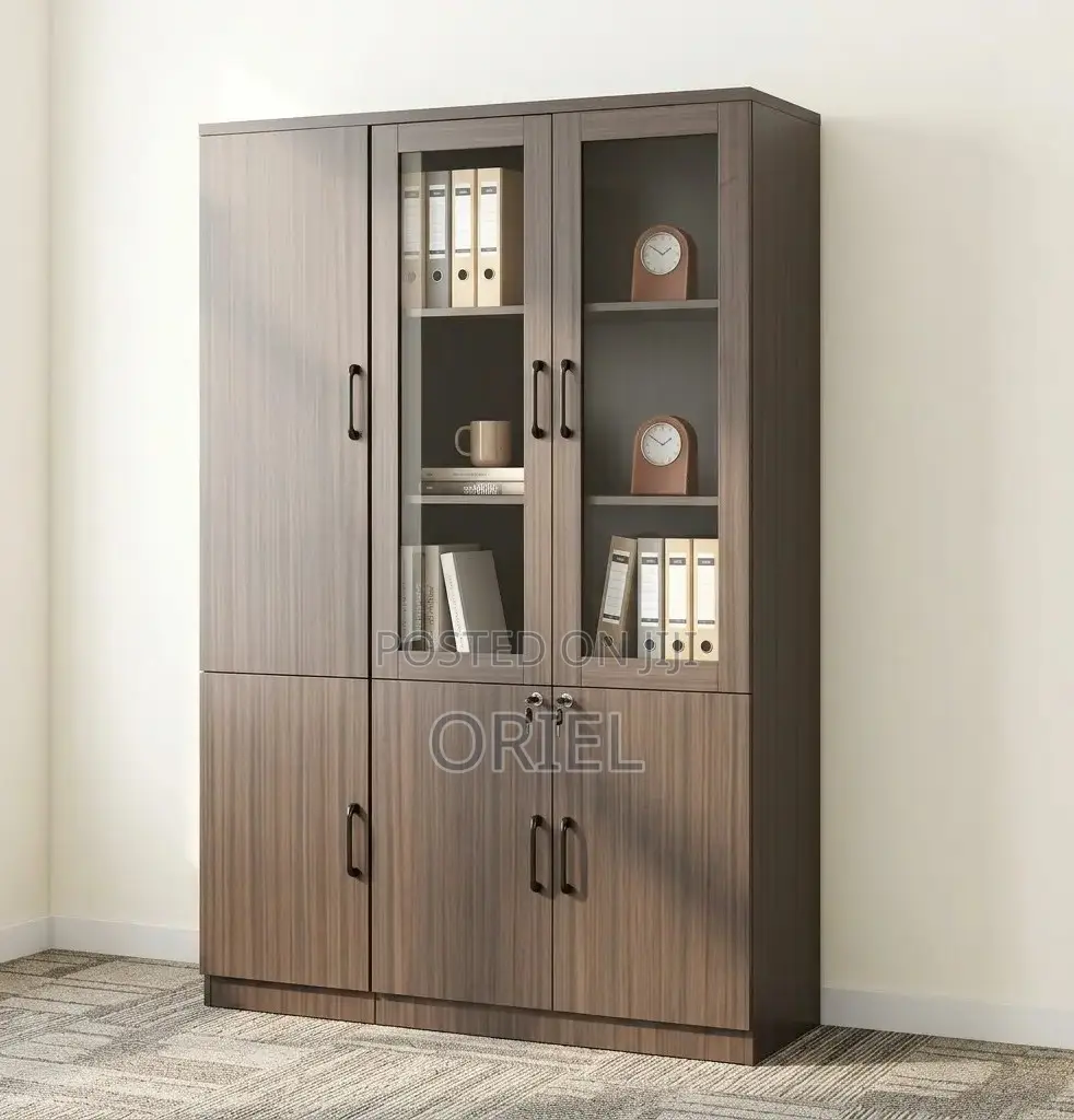 Office Cabinet : 3-Door Wooden Filing Cabinet