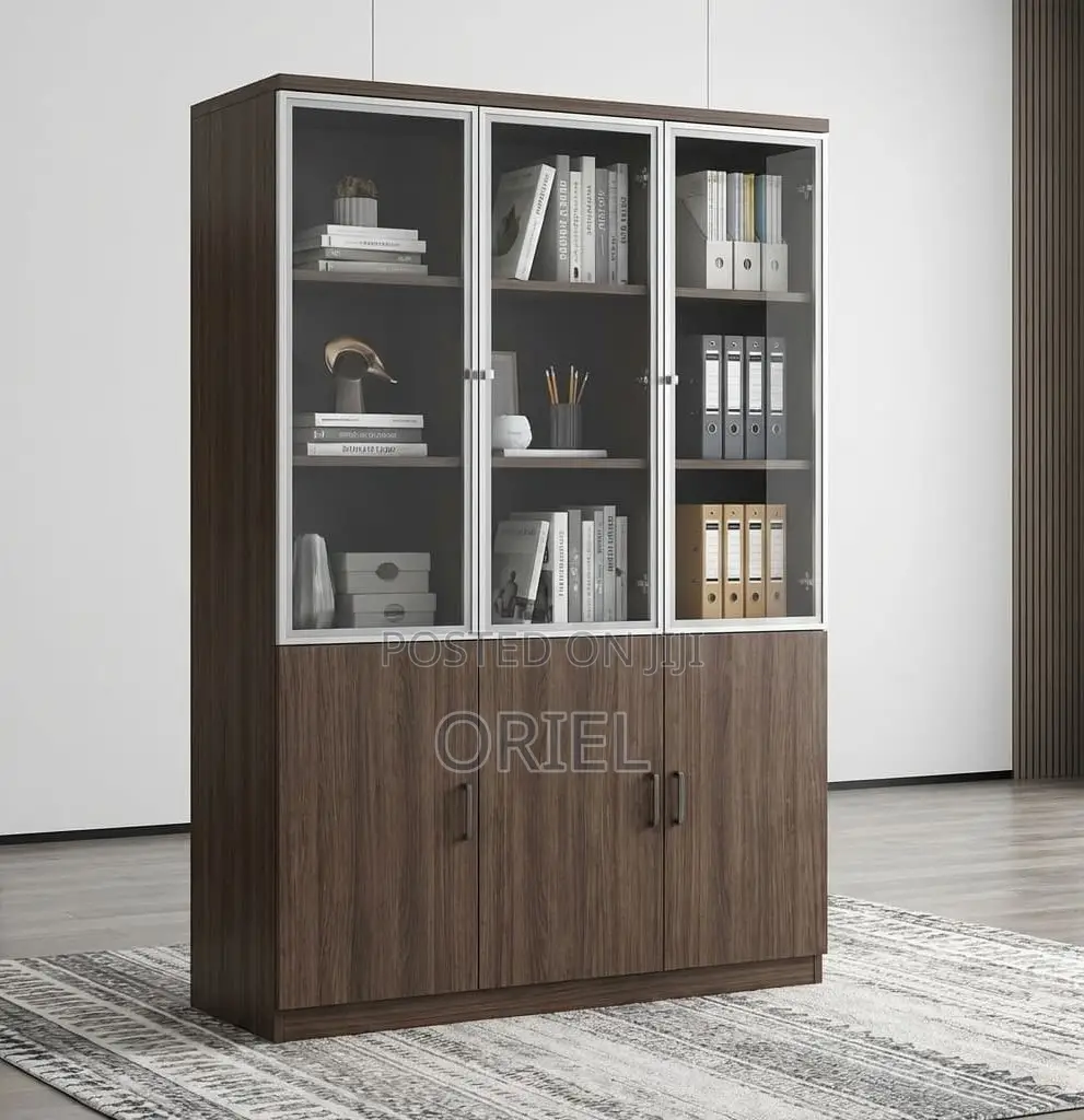 Office Cabinet : 3-Door Wooden Filing Cabinet