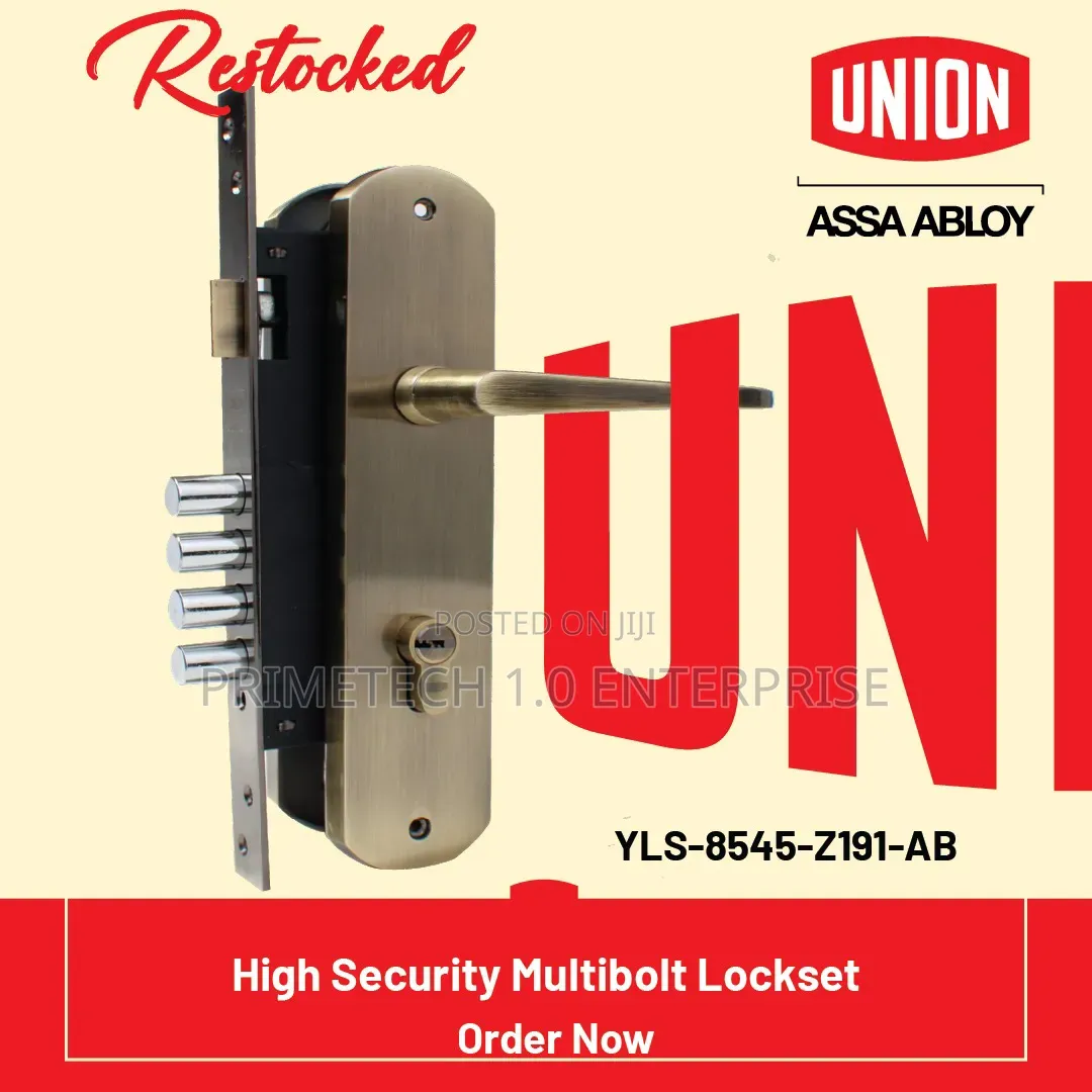 Union Black Deadbolt Lock – Strong Anti-Theft Main Door Lock