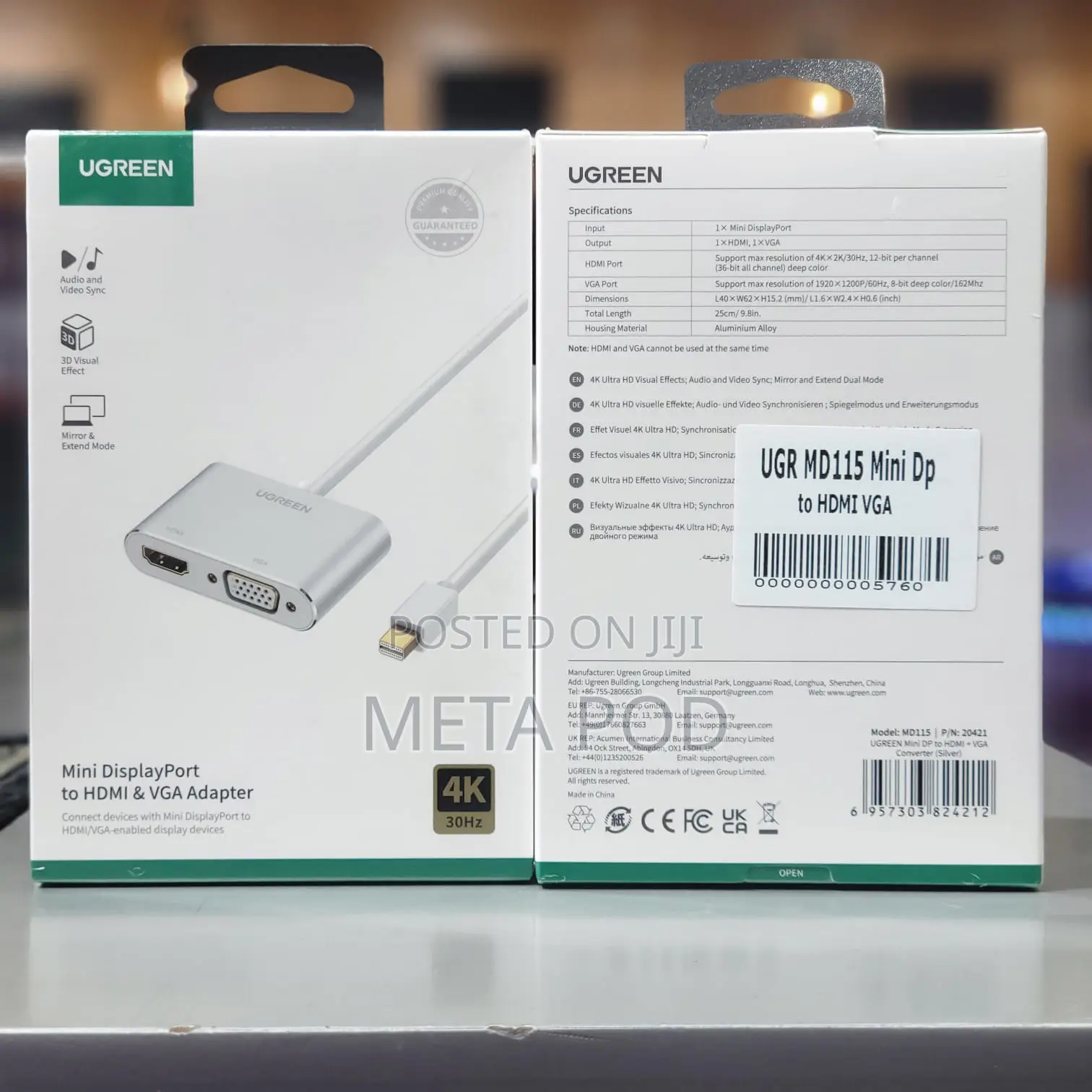 UGREEN Mini Displayport to HDMI VGA Adapter