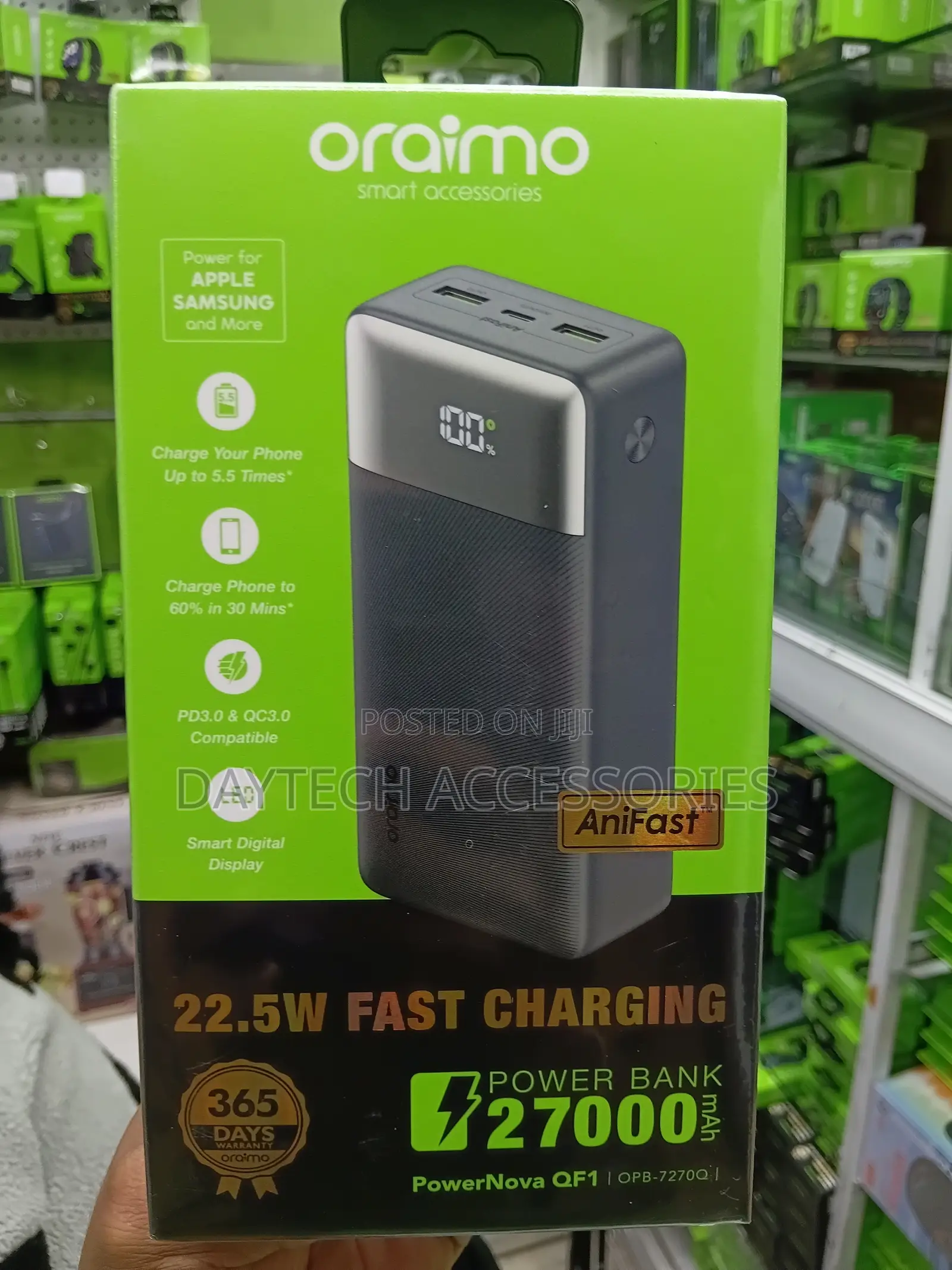 Oraimo PowerNova QF1 27000mAh 22.5W Power Bank - Black