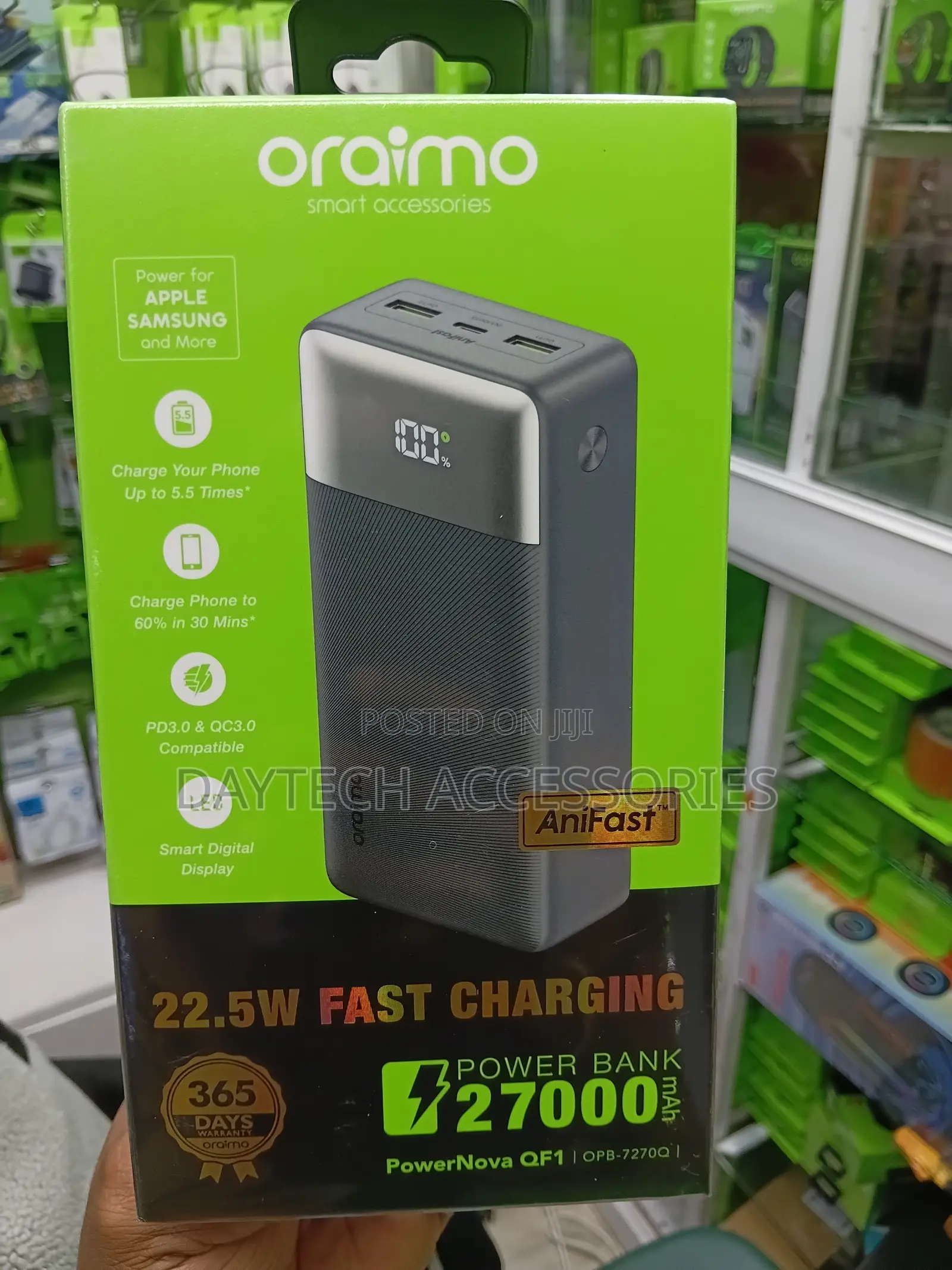 Oraimo PowerNova QF1 27000mAh 22.5W Power Bank - Black
