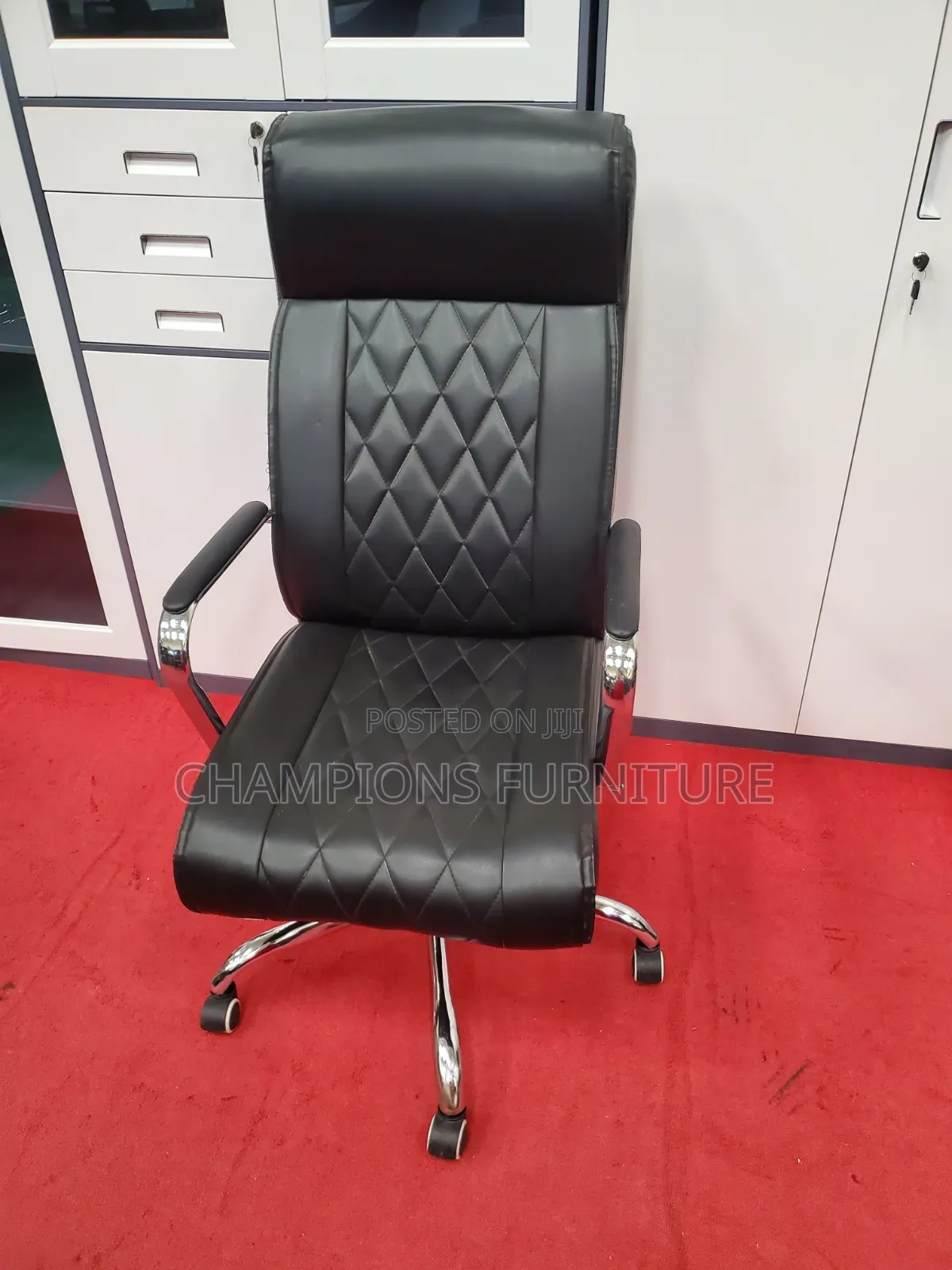 High Back Black Leather Office Chair