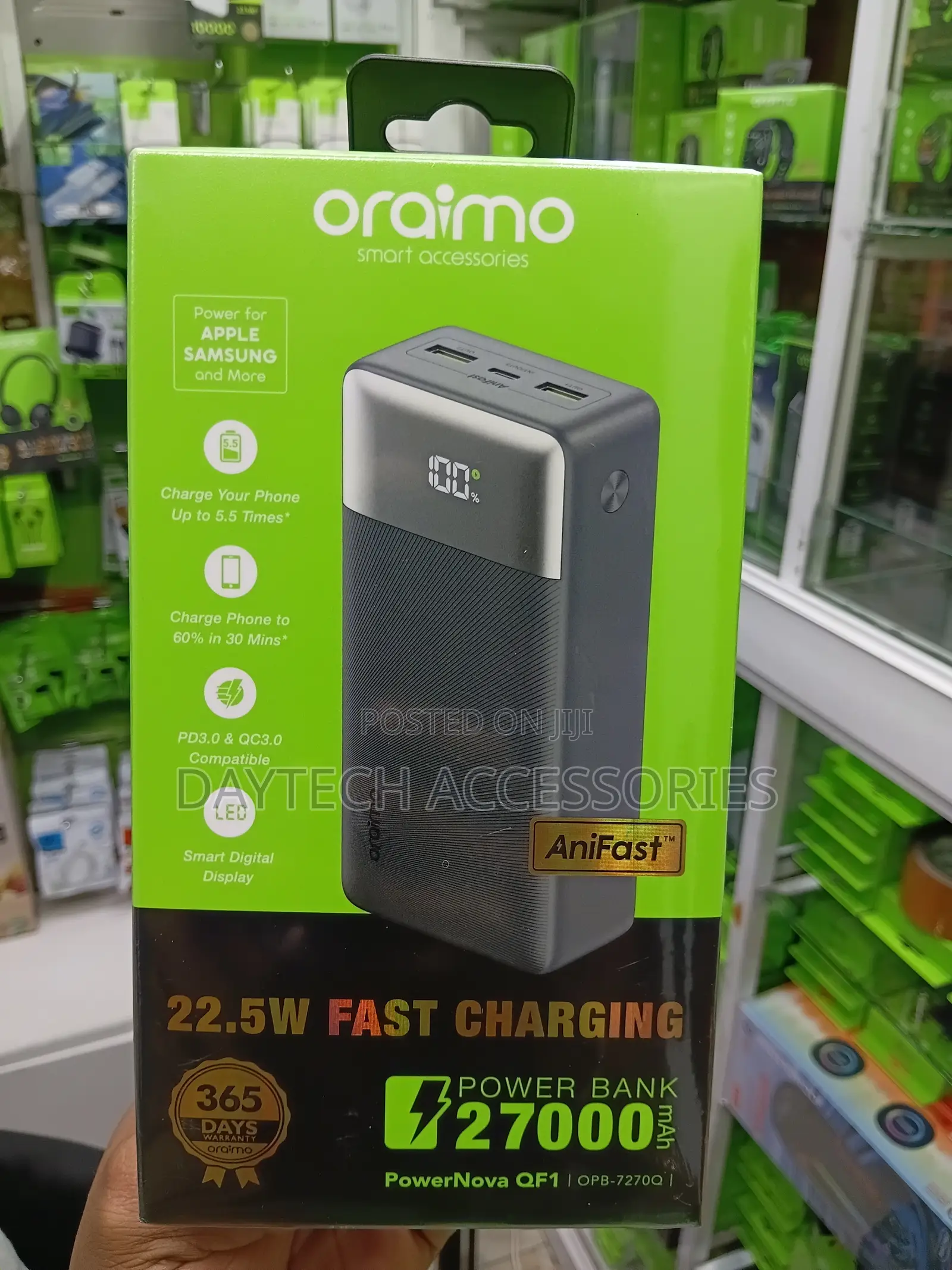 Oraimo PowerNova QF1 27000mAh 22.5W Power Bank - Black