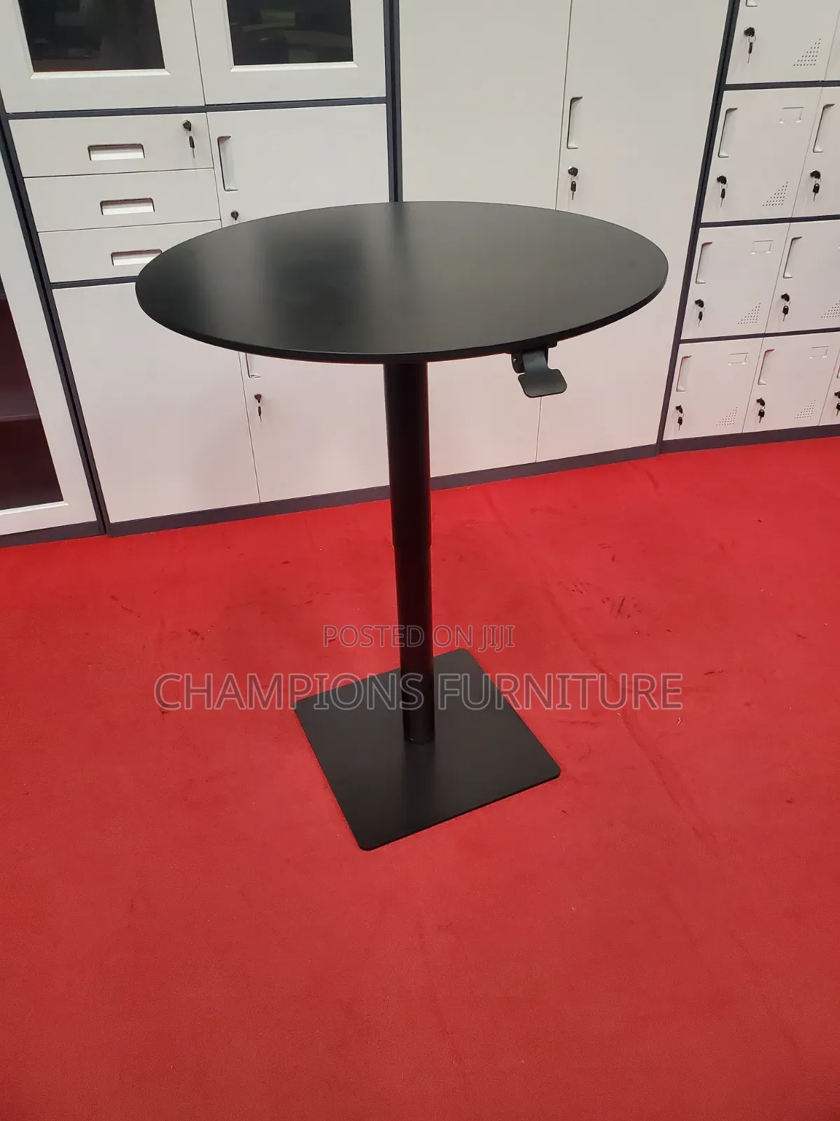 Height Adjustable Round Black Table