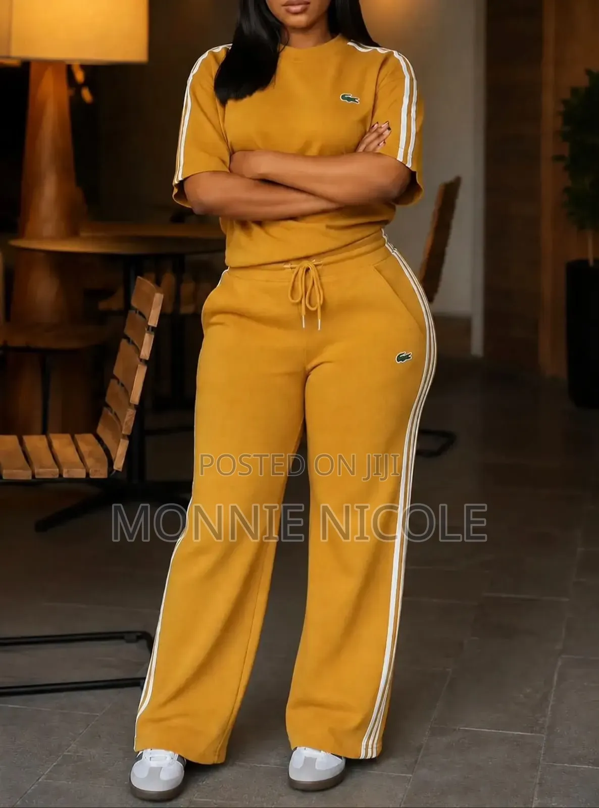 Mustard Women's Casual 2pc Set. Tshirt With Track Pants