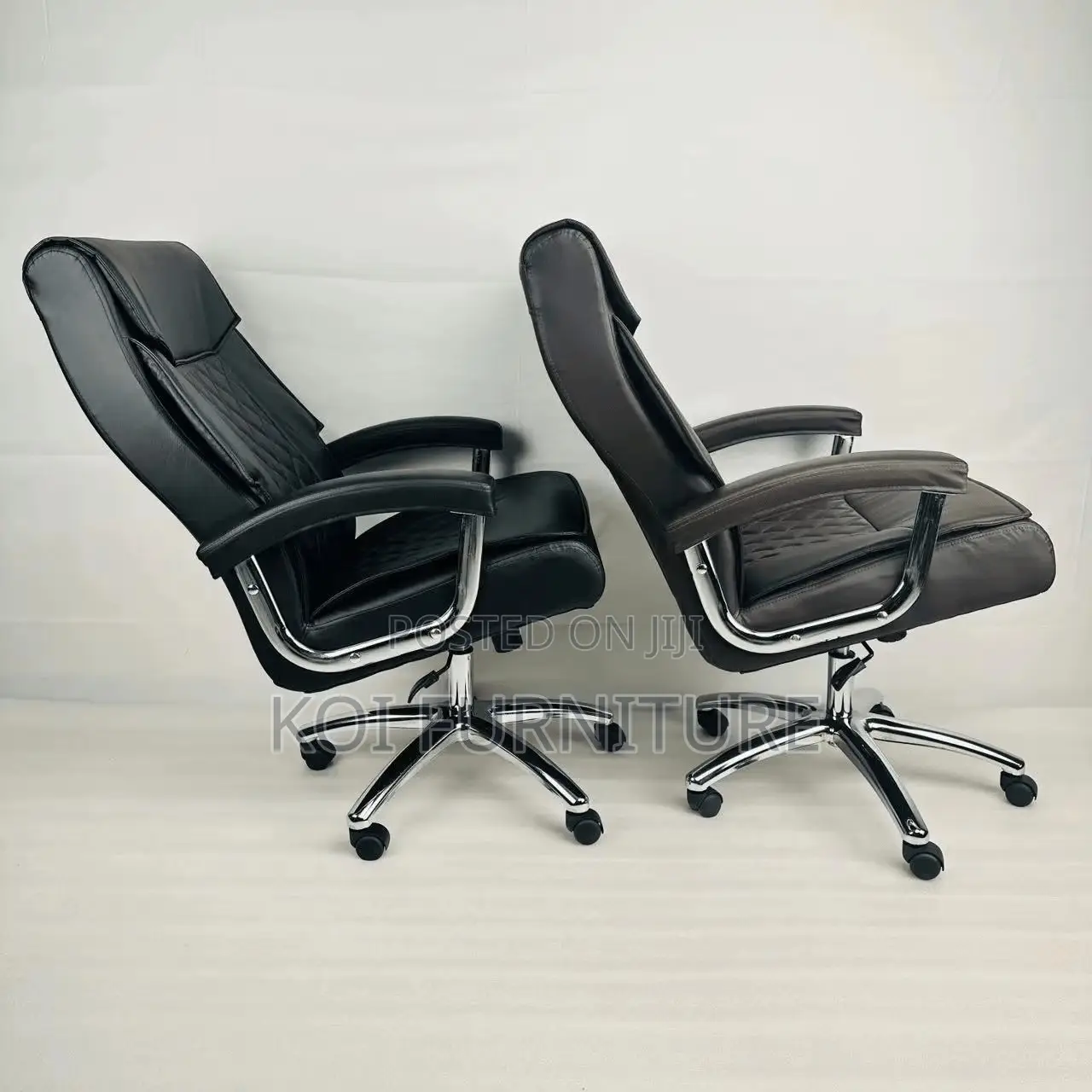 Office Chairs; Leather Offices Chair With Heavy Backrest