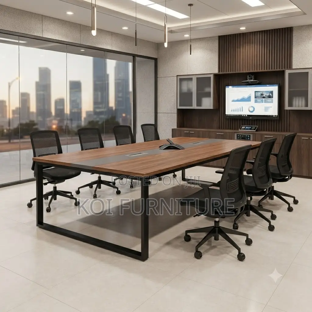 Boardroom Table; 2400mm Brown-Top Boardroom Table