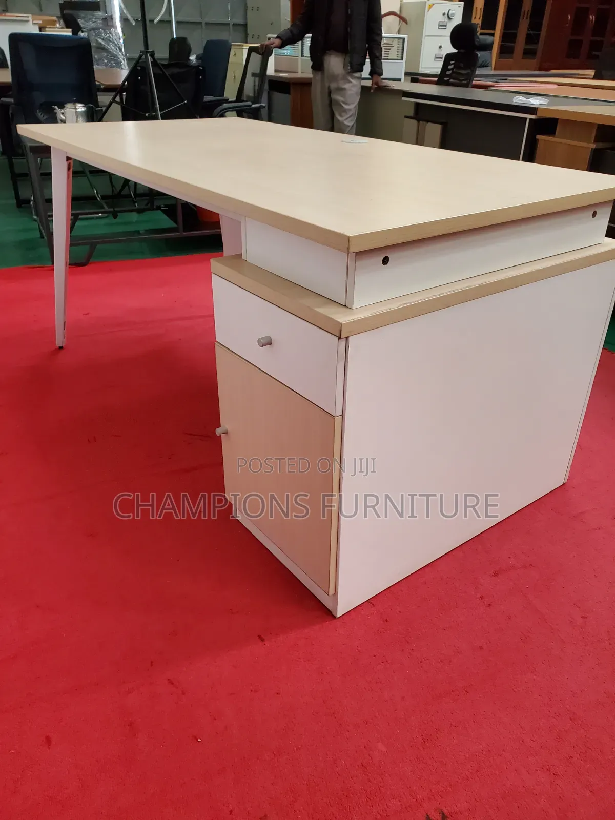 1.6M Light Toned Executive Office Desk
