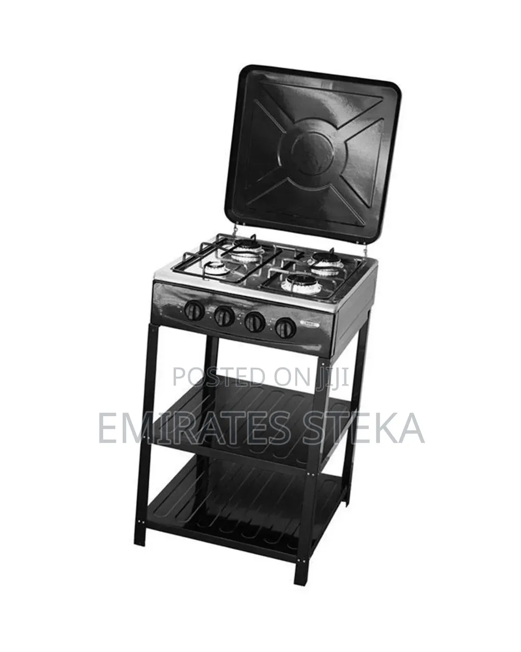 OLELON Free Standing 4 Burners Full Gas Cooker With Shelves