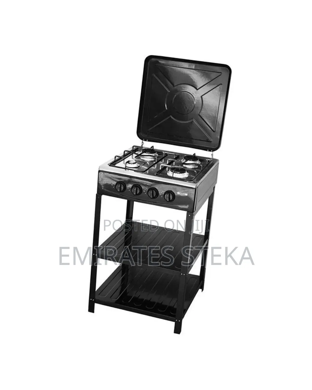 OLELON Free Standing 4 Burners Full Gas Cooker With Shelves